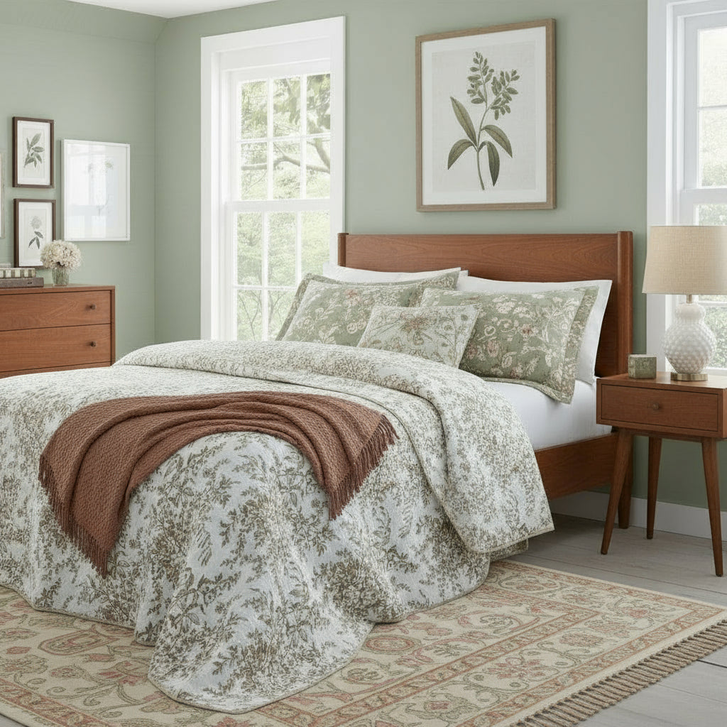 Linen Fern Quilt Set